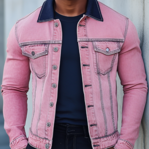 Stylish Pink Denim Jacket