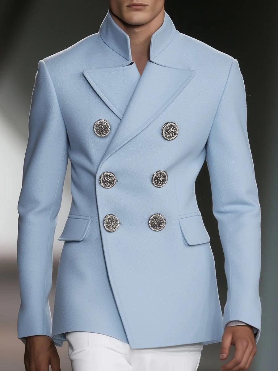 Men's Stylish Double-breasted Woolen Jacket