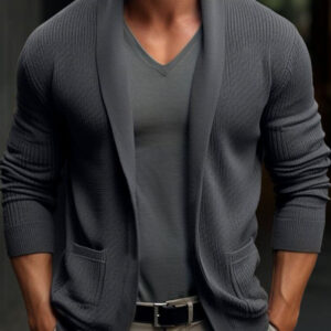Men's Lapel Pocket Knit Cardigan