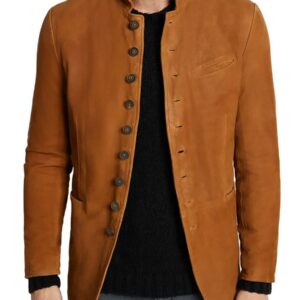 Men's Vintage Suede Stand Collar Pocket Casual Blazer