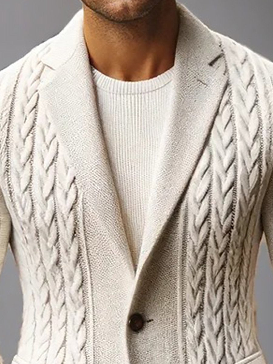 Fashion Solid Color Lapel Knitted Jacket - Image 2