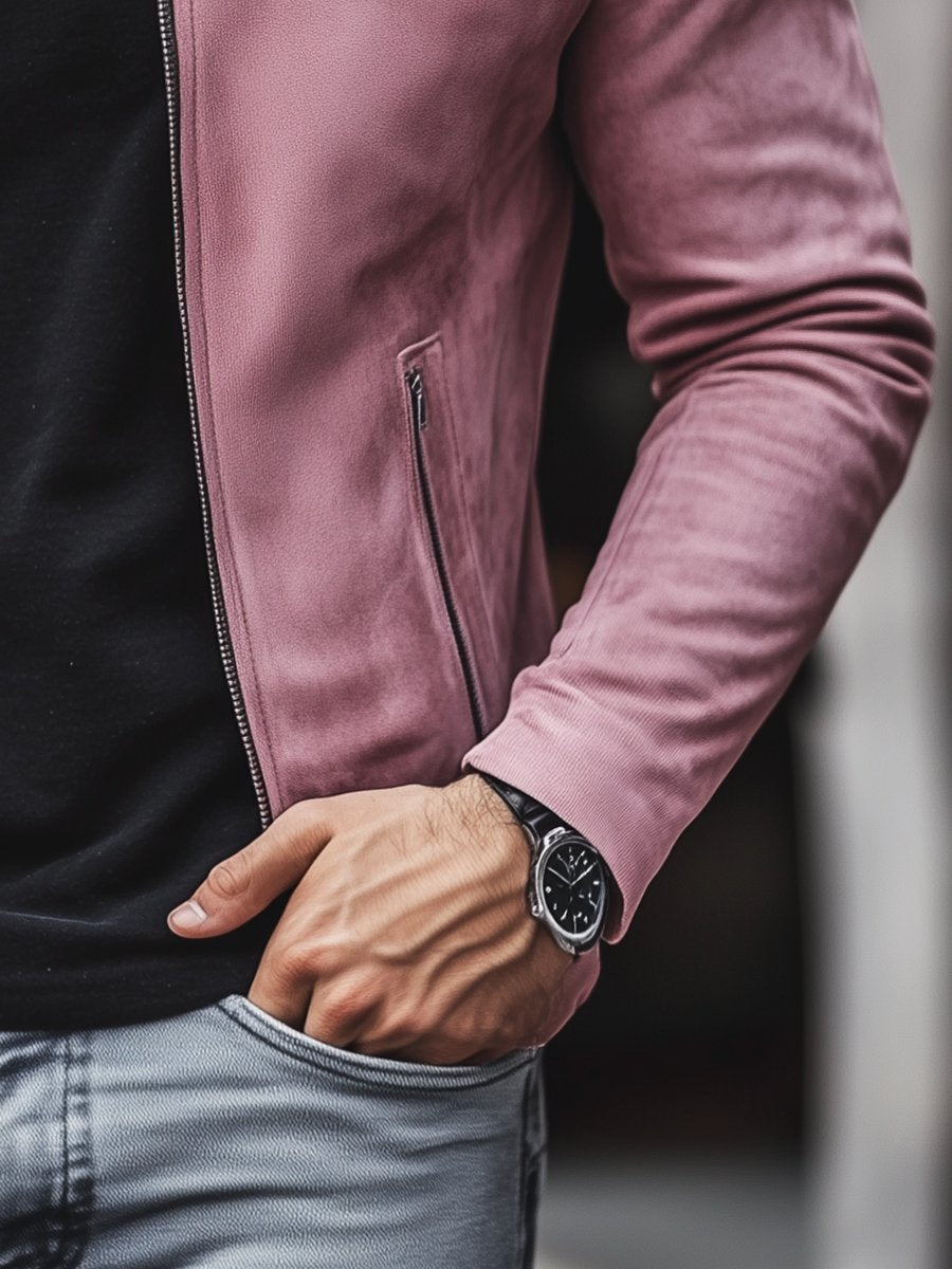 Trendy Zipper Multi-pocket Suede Jacket - Image 3