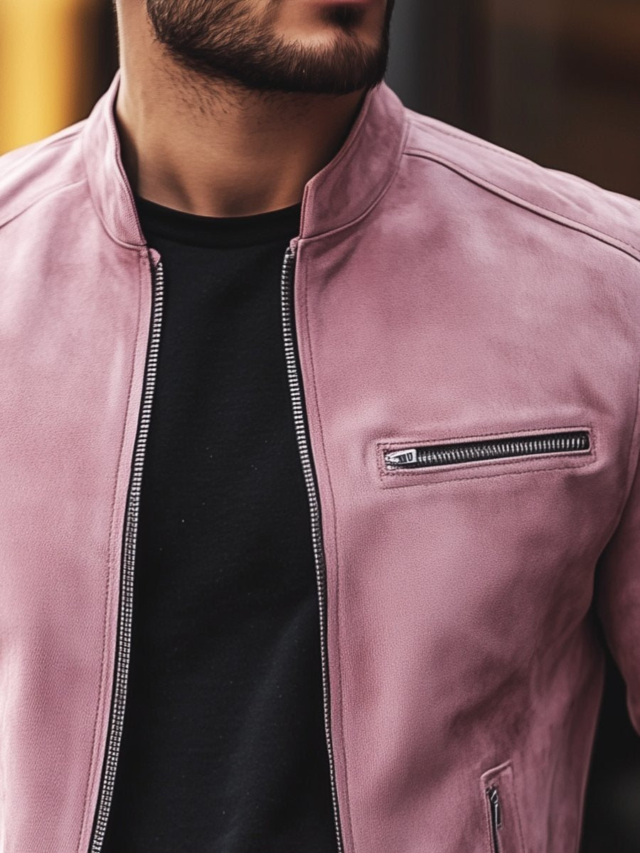 Trendy Zipper Multi-pocket Suede Jacket - Image 2